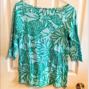 Ballerina neck, vibrant, beautiful Lilly Pulitzer M cotton top